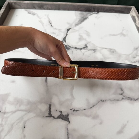 Genuine Snakeskin Leather Brown Belt Size 36 main image 5